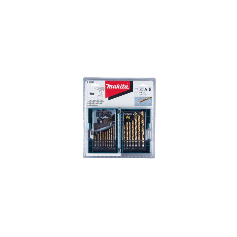 Urbju komplekts metālam 19 gab. (1.5-10mm) HSS-TIN