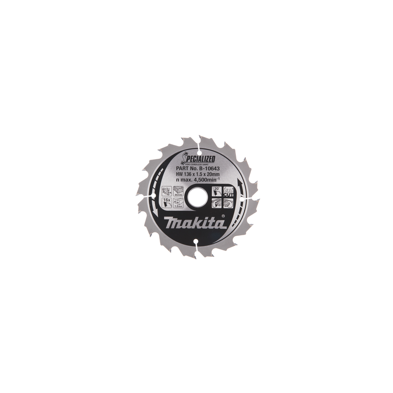 T.C.T. Zāģripa kokam 136X1.5X20mm 20° T16 SPECIALIZED akumulatora ripzāģiem