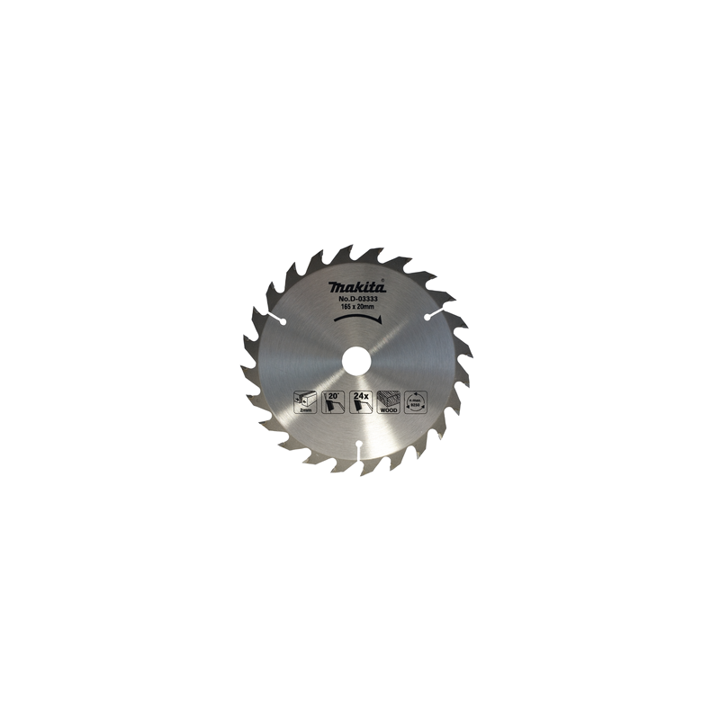 T.C.T. Zāģripa kokam 165X2X20mm 20° T24 Standard kokam