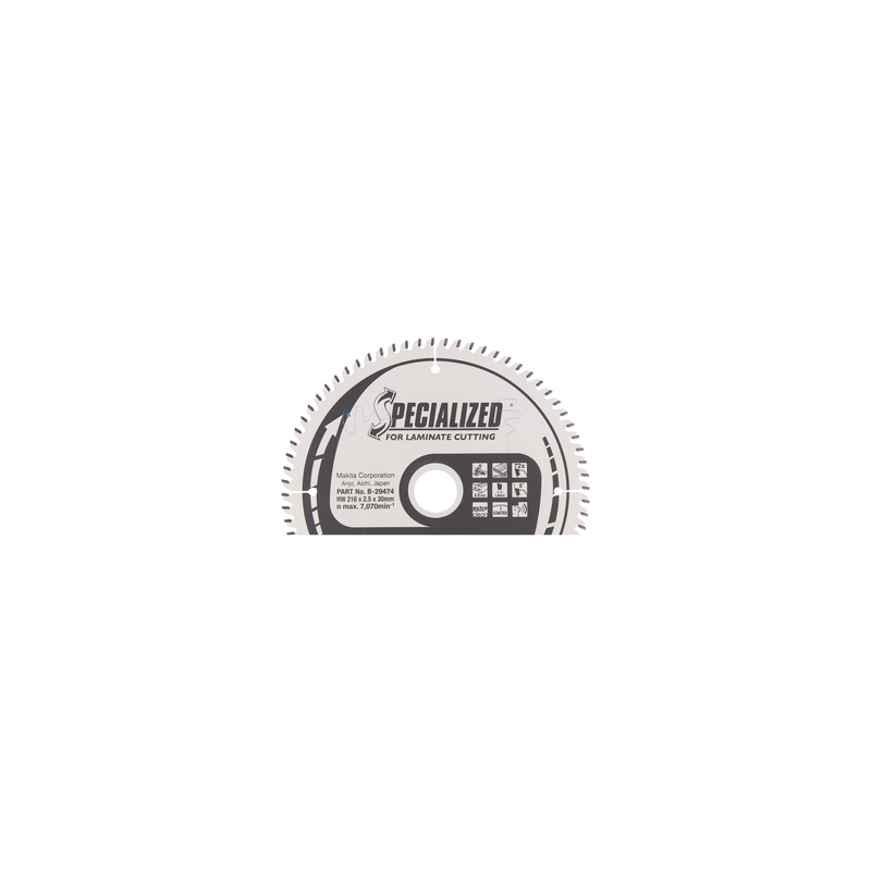 T.C.T. Zāģripa laminātam 216X2.5X30mm 5° T72 SPECIALIZED priekš lamināta