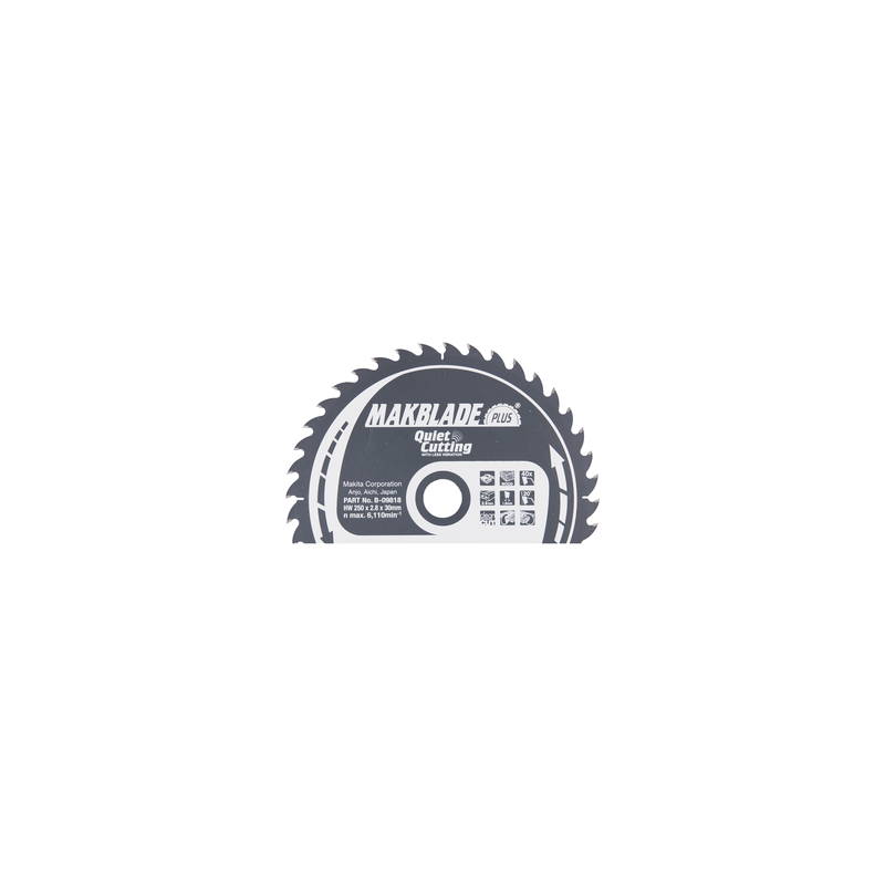 T.C.T. Zāģripa kokam 250X2.8X30mm 20° T40 MAKBLADE PLUS