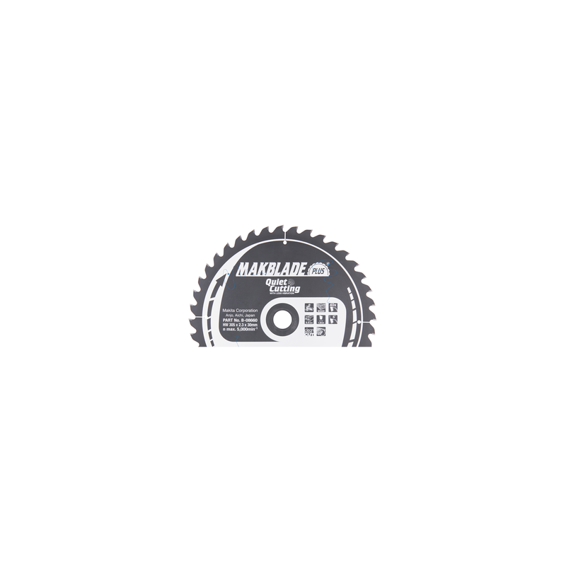 T.C.T. Zāģripa kokam 305X2.3X30mm 5° T40 MAKBLADE PLUS