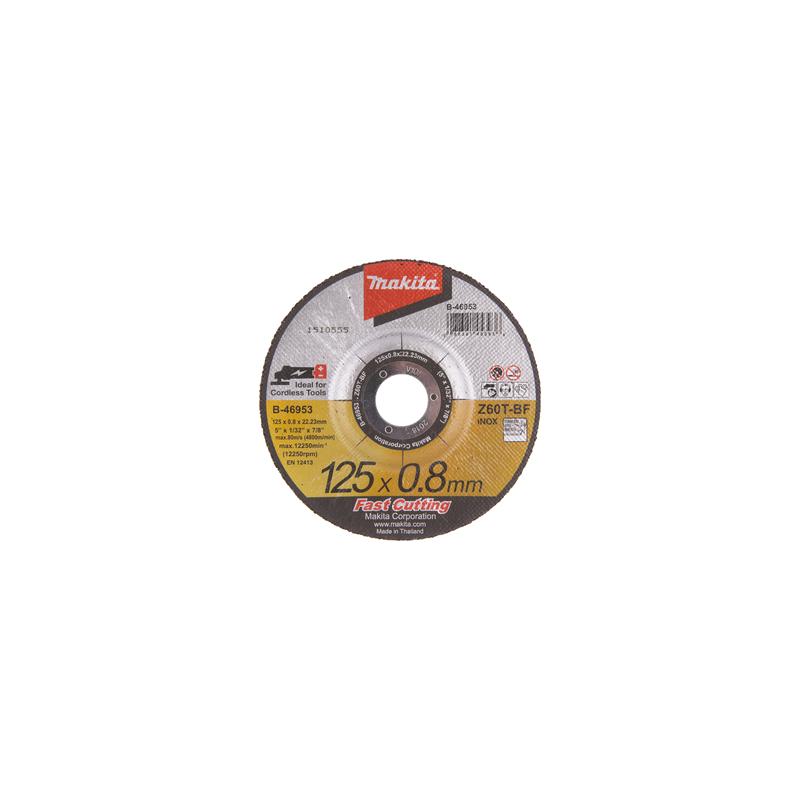 Griezripa 125x0,8mm, Z60T-BF, RST/ METALL, OFF-SET