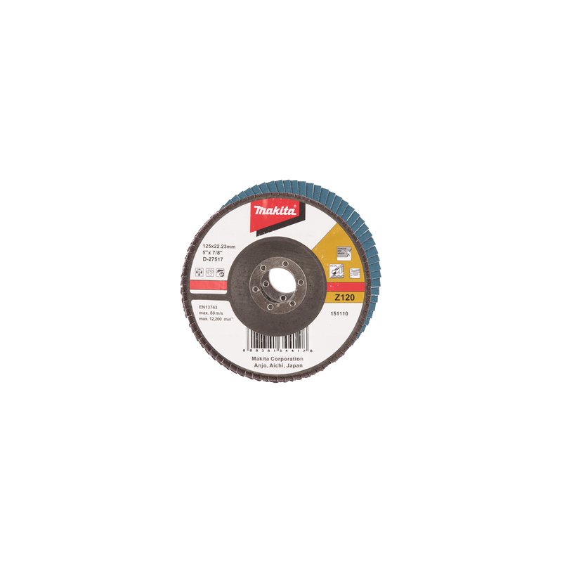 Lameļu slīpdisks 125mm K120 Metālam, INOX un krāsainie metāli