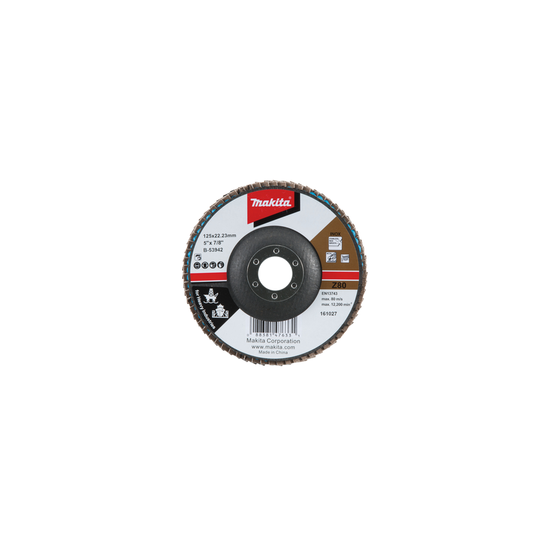 Lameļu slīpdisks 125mm K80 Metālam, INOX un krāsainie metāli HEAVY DUTY