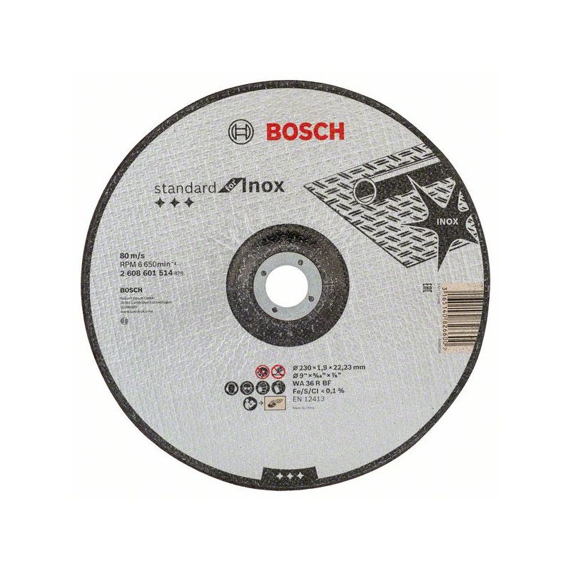 Griešanas disks, izliekts Inox, D230,25gab