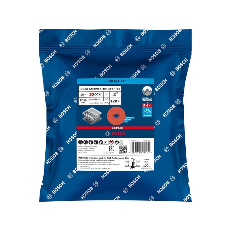 X-LOCK PrismaCeramic R782 Inox 125 mm,G 120 ,25 gab